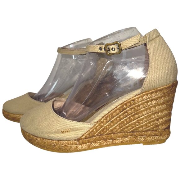 Viscata Barcelona Estartit Canvas Espadrille Wedge Heel Sandals 41 10 Closed Toe - Picture 4 of 6